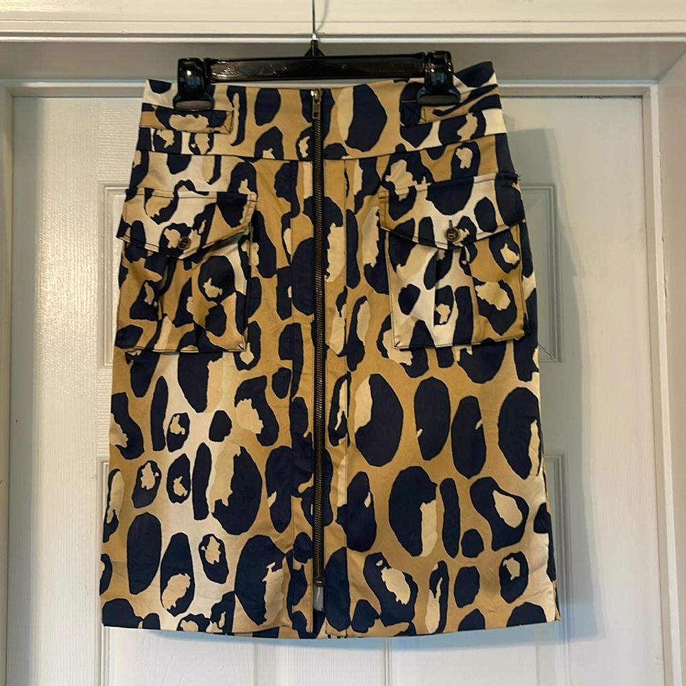 Diane Von Furstenberg - Leopard Silk Blend Skirt - Size 10